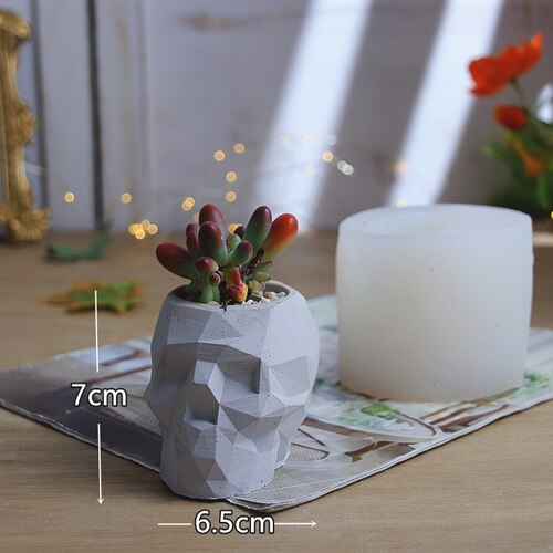 Sød elefant ugle konkylie geometrisk modellering beton cement urtepotte silikoneform aromaterapi gipsform lysestageform: Kranium