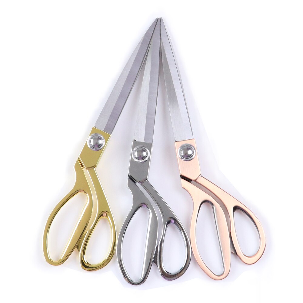 K38 Stainless Steel Tijeras Costura Gold-Plated Tailoring Fabric Scissors Home Office Sharp Sewing Cloth Cutting Scissors 26 CM