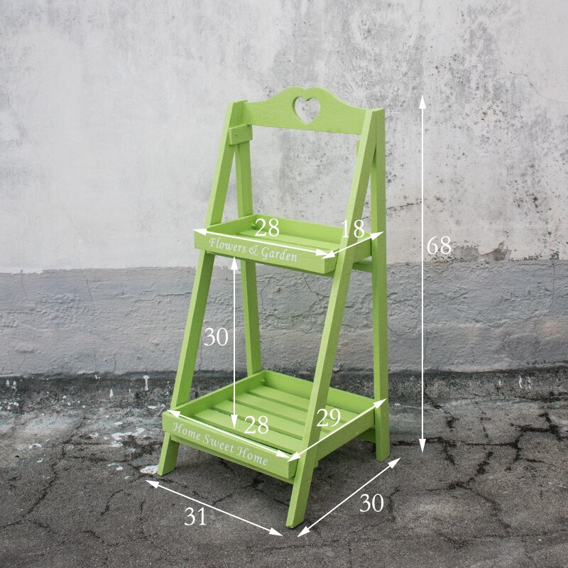 Installatie-Gratis Amerikaanse Retro Multi-Layer Massief Houten Groene Planten Ladder Bloem Stand Balkon Floor Type Ladder Plant: Emerald Green spot