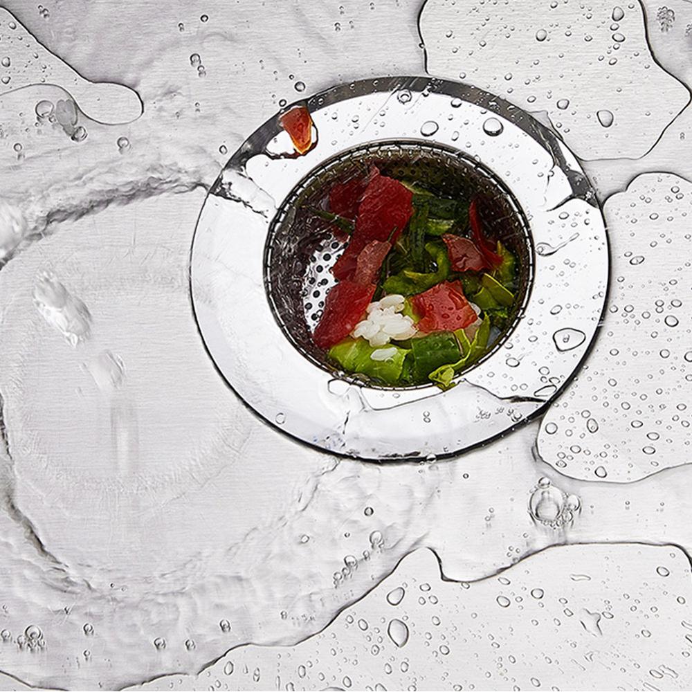 Stainless Steel Kitchen Sinks Strainer Drain Hole Filter Trap Metal Sink Strainer Bath Sink Drain Hair Catcher Food Slag Cleaner