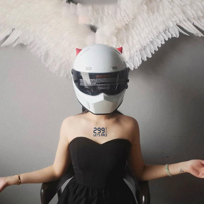 Håndled motorcykel speed tatovering klistermærker vandtætte holdbare mænd og kvinder lokomotiv burst nummer 299km mørk midlertidig tatovering kunst