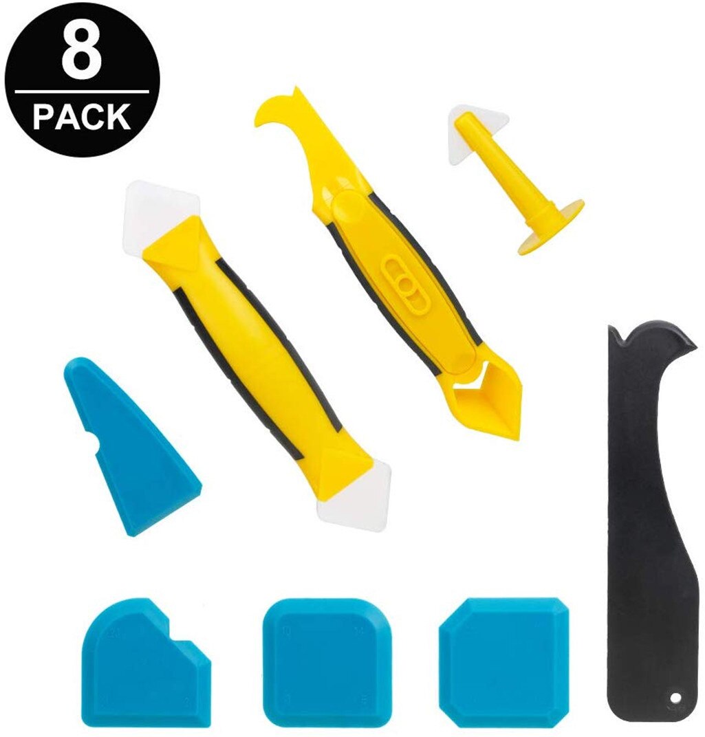 Silicone Remover & Silicone Jointing Tool, Multifunctional 8 in 1 Sealant Spatula Caulking Tool Kit Scraper Joint