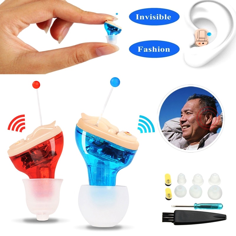 Mini usynligt høreapparat in-ear lydforstærkerforstærker