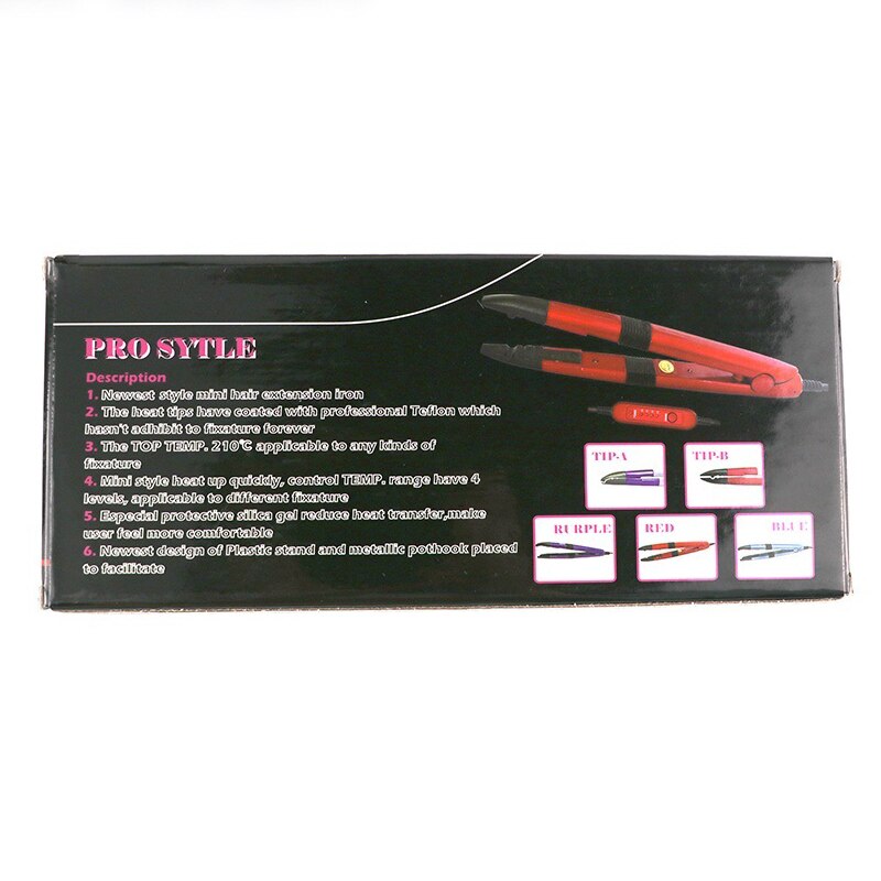 Fusion Iron Connector Keratin Bonding Tools Adjustable Temperature Mini Iron Fusion Connector Black/Red Color Available