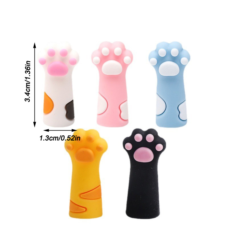Tapón de tejer con garra de gato 5/10/15, protección de punto de aguja de tejer multicolor, suministros de tejer y ganchillo de silicona