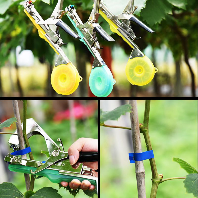 Tying Machine Garden Vine Plant Tying Tape Plant Agriculture Tapener Hand Binding Machine Fix Vine Plant Random Color