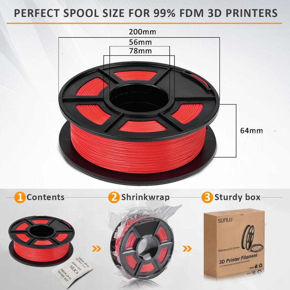 Filament d'imprimante 3D 1kg PLA Plus PLA + dureté élevée qui respecte l'environnement 1.75mm tolérance +/-0.02mm matériel d'impression 100% aucune bulle