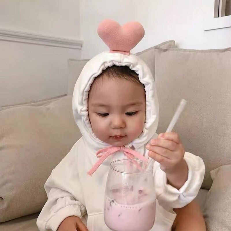 2022 Baby-bodys für mädchen und jungen, 3d baumwoll-Overall mit kapuze und herzchenmuster, langärmelig, für neugeborene, freizeitkleidung  e2800