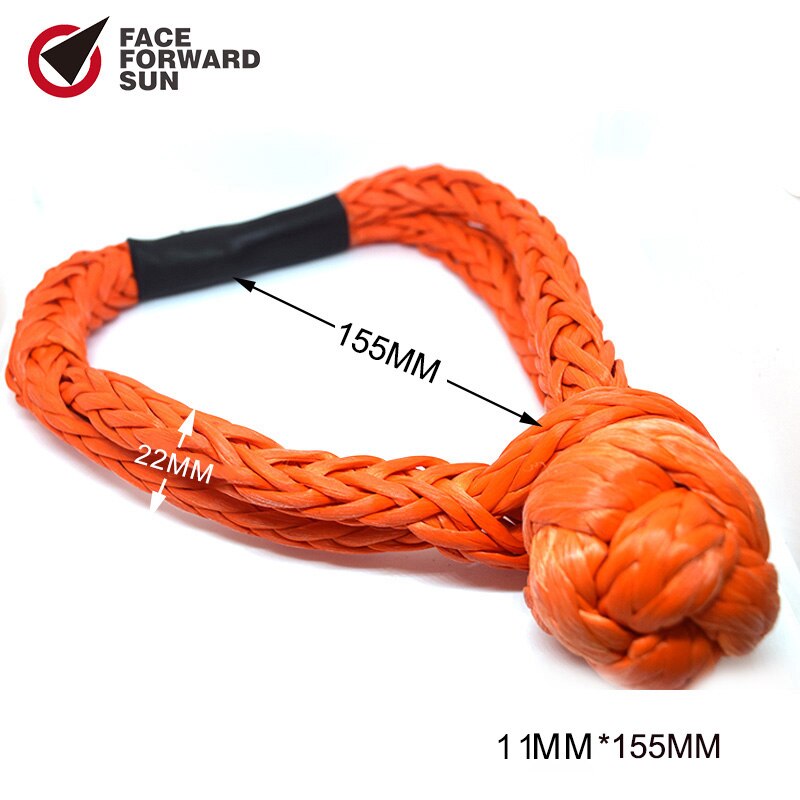 7/16" Soft Shackle,11mm*155mm UHMWPE Shackle,ATV Winch Shackle,Synthetic Shackle for Offroad,truck,sailboat: orang black