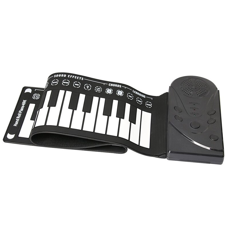 Portable Flexible Digital Keyboard Piano 49 Keys Tones Rhythms Electronic Roll Up Piano Toys ENA88