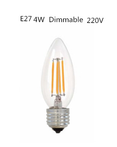 LED Energy Saving E14 E27 E12 2W 4W 6W Candle Bulb AC 220V 110V Dimmable C35 C35L LED Filament Light Bulb 360 Degree Lamp