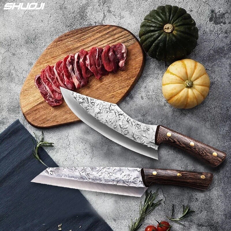 Forge Boning Knife Japanese Full Tang Handle Knife Handmade Steel Kitchen Boning Knives Chef Slicing Utility Santoku Cleaver