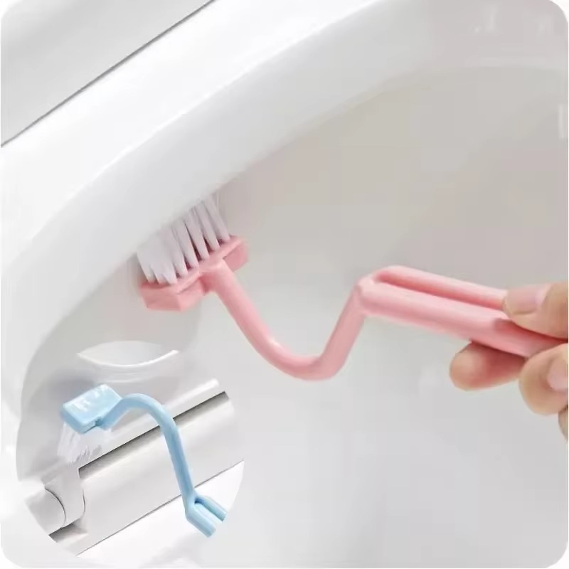 Multifunctionele toiletreinigingsborstel S-vorm Draagbare WC-schrobmachine Gebogen buighandgreep aan de zijkant Hoekhandgreep Gebogen borstel