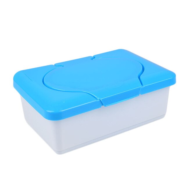 Toalhetes caixa de tecido molhado plástico caixa de suporte: Blue