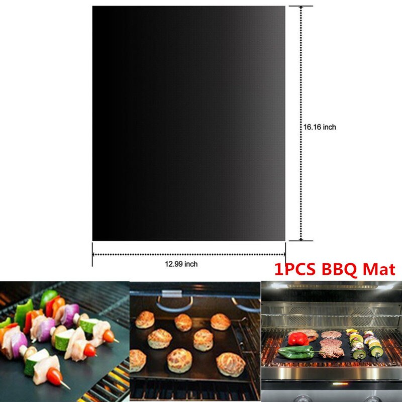 Ptfe tarttumaton bbq tarvikkeet grillimatto grilli ulkoleivinlevy uudelleen käytettävä teflon keittolevy juhliin grillimatto työkalut: 1 kpl