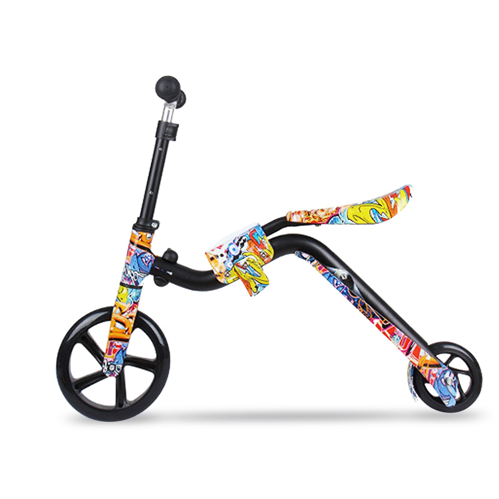 2In1 Kick Scooter for Kids Big Wheels Scooter Folding Kick Scooter for Toddlers 3-12Year with Adjustable Height and Seat Scooter