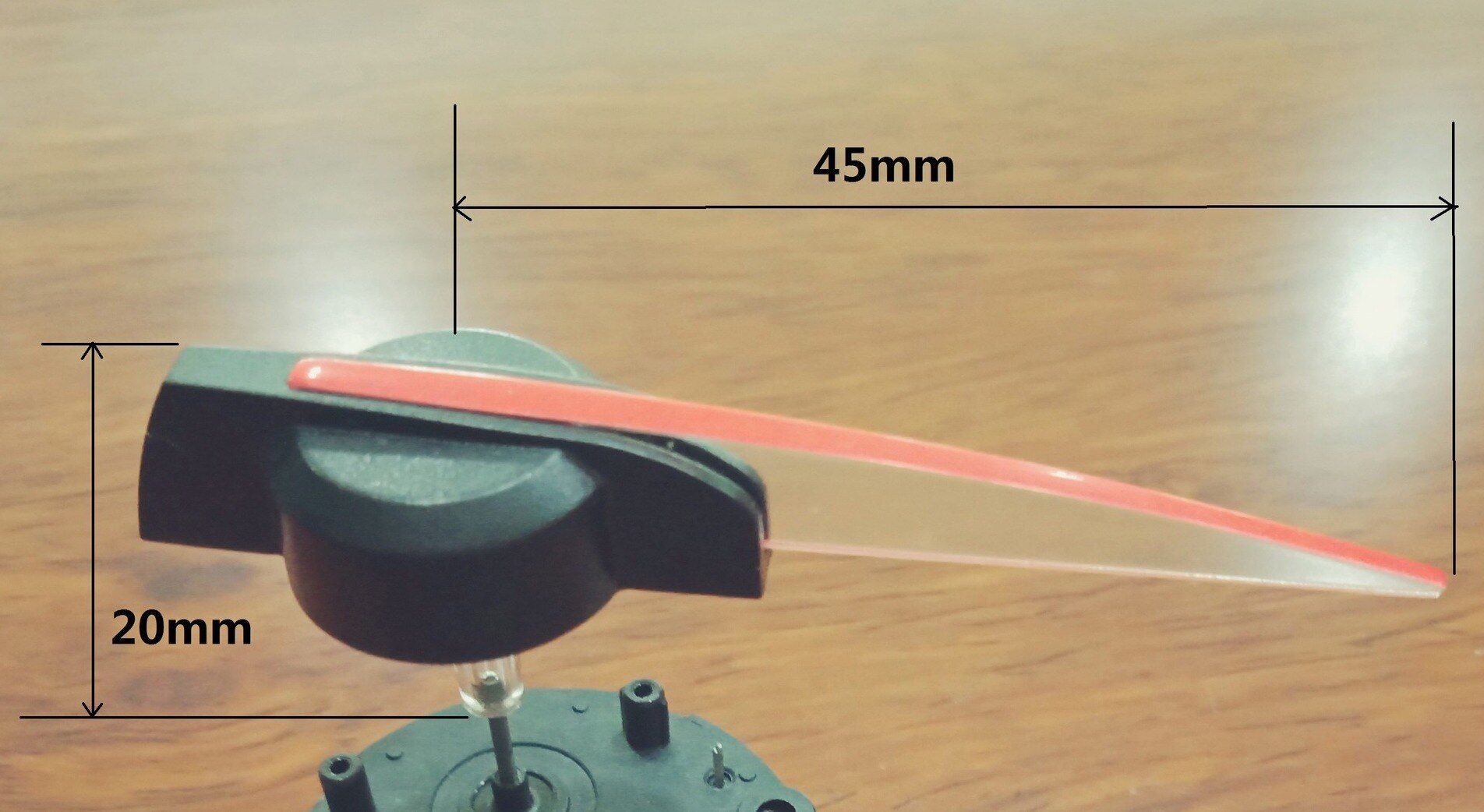 Ponteiro medidor de instrumento automotivo, buraco de 1mm, 1 peça, 45mm, de plástico vermelho