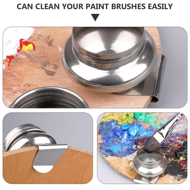 Rvs Schilderij Borstel Wassen Pot Kleur Mengen Pen Wassen Pot Met Deksel Olieverf Verven Pen Wassen Pot
