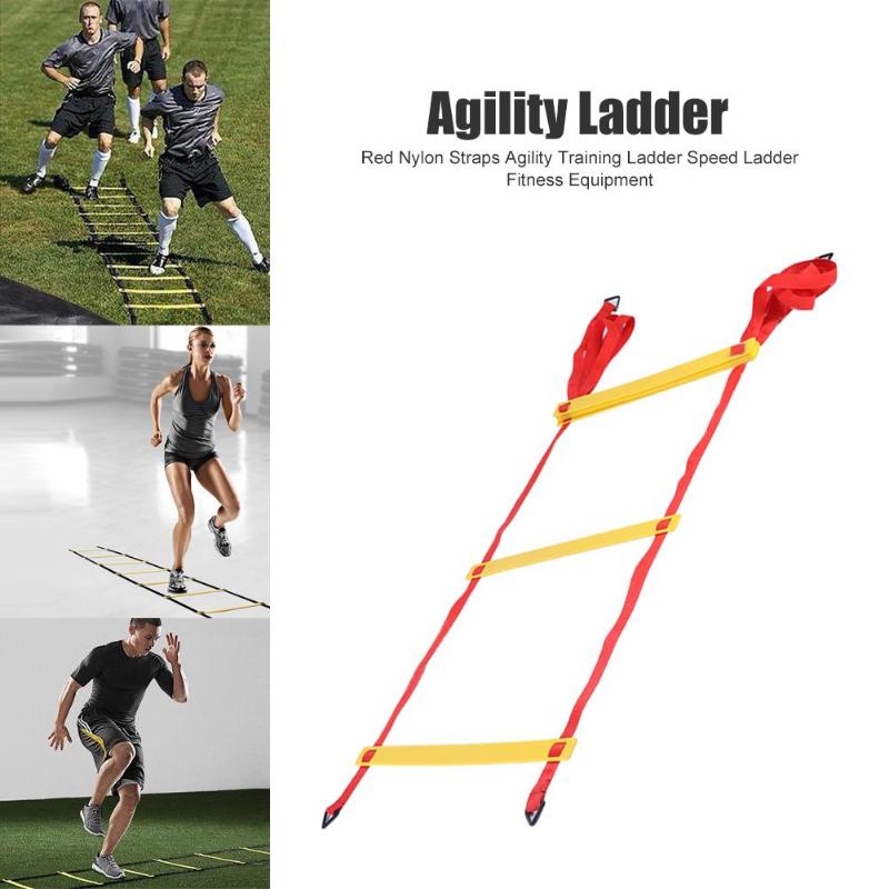 Agility Training Ladder Portable Red Nylon Straps Agility Training Ladder Soccer Speed Ladder Fitness Equipment
