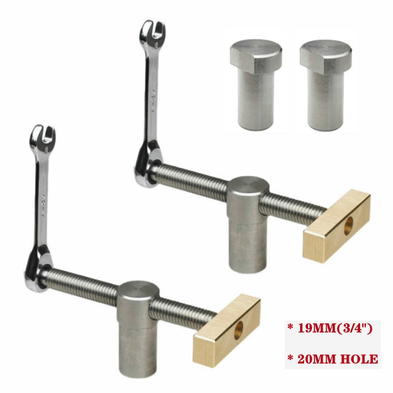 Woodworking Bench Dog Brake Inserts Workbench Fast Fixed Clip Clamp Brass Fixture Vise for 3/4&quot; and 20mm Dog Holes