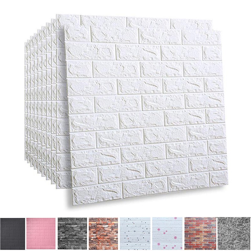 3D Wall Stickers Self Adhesive Foam Brick Room Decor DIY 3D Wallpaper Wall Decor Living Wall Sticker For Kids Room