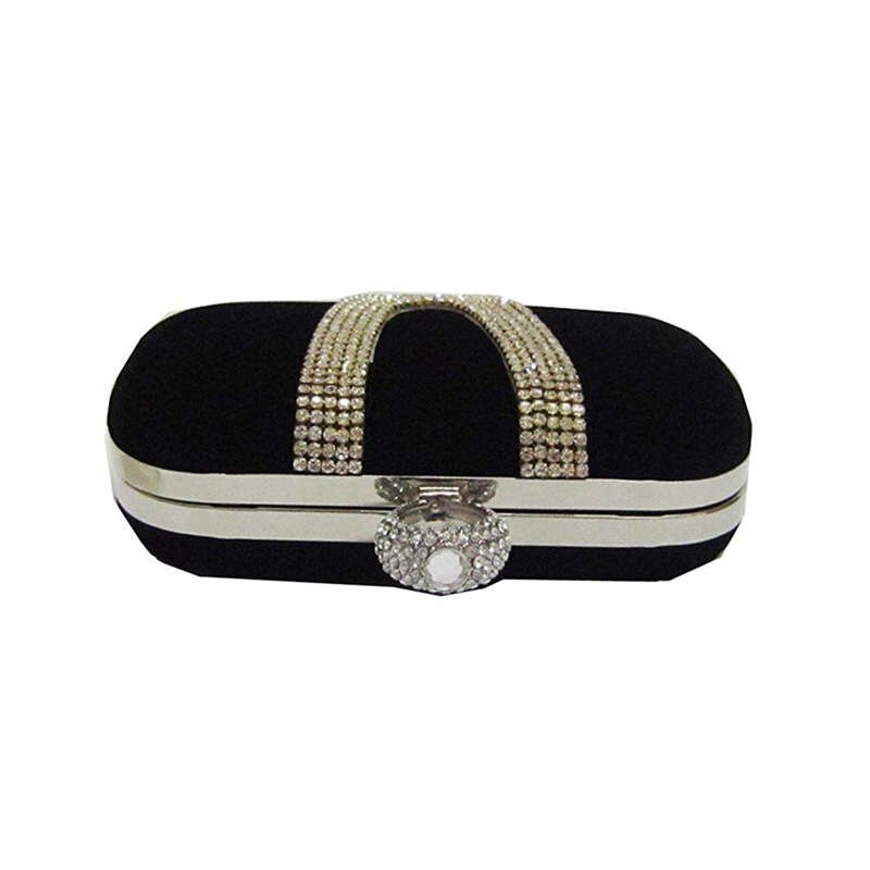 Zamszowy aksamitny kryształ górski stadnina jeden pierścień dekoracje wieczorowa koktajlowa kopertówka