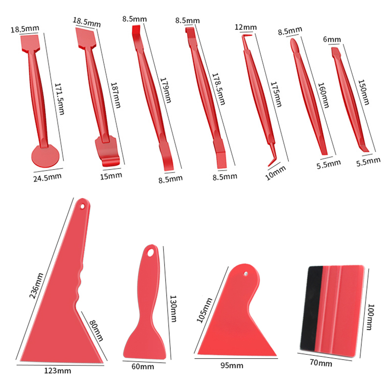 13Pcs Auto Sticker Vinyl Wrap Film Zuigmond Schraper Gereedschap Auto Stickers Installatie Kit Cutter Mes Auto Styling Auto Accessoires