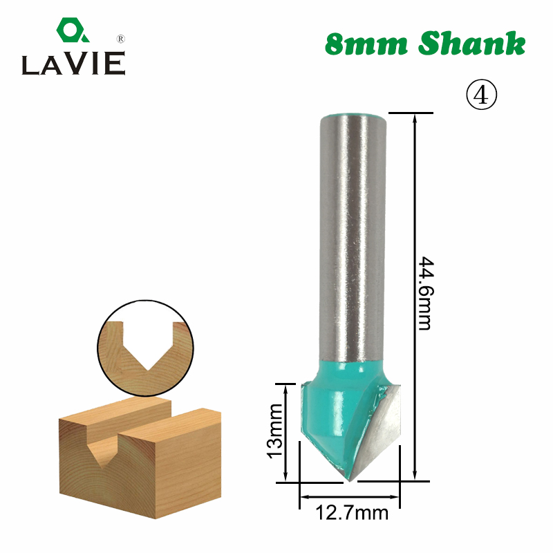 1pc 8mm skaft trefreserbit rett tv spyle trimming rengjøringe rund hjørne vik eske biter fresekutter til tre  mc02042: Nr. .4