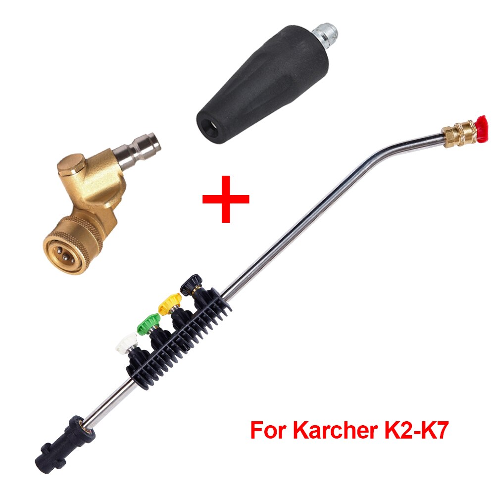 Høytrykksspyler bilvasker jet lanse dyse sprøytepistol forlenger stang 180 bar vannpistol med 5 hurtigdyser for karcher k-serien: Blå