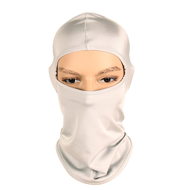 Mænd kvinder cykel cap cap vindtæt anti-sand løb cykel cap hat beskyttelse udendørs sport beskyttelse hals ansigt hoved hætte: Sølv