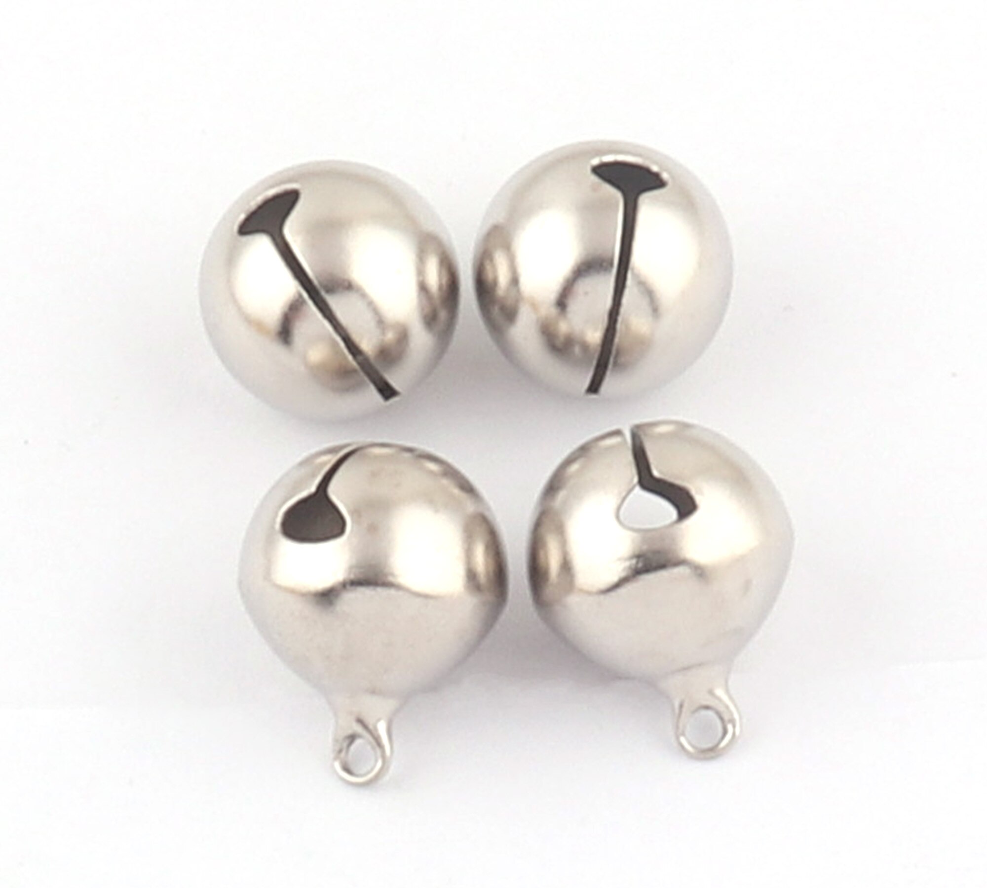 Silver Jingle Bells Christmas Decoration Tree Bells Sound Bells Bulk Jingle Bells Charm Pendants Jewelry Making Crafts 20mm