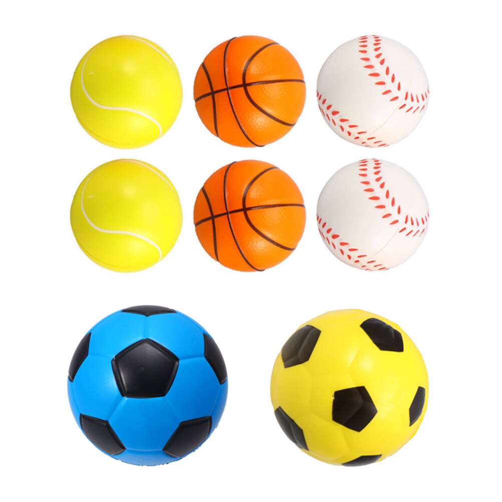 8 Pcs Spons Stress Verlichten Ballen Pu Verminderde Druk Spelen Balls Stress Decompressie Speelgoed