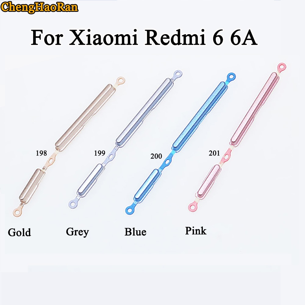 ChengHaoRan 1Pcs Side Button Power On Off Volume Button For Xiaomi Redmi 6 6A Replacement Repair Parts Gold/Grey/Blue/Pink