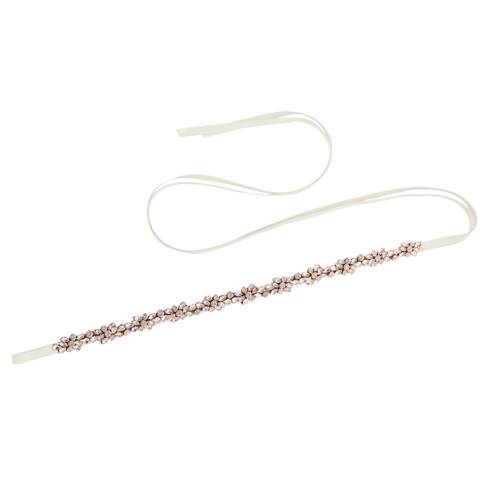 TRiXY S437-G cinturones de diamantes de imitación dorados para mujer, cinturón de cinta nupcial, cinturón de cintura nupcial, joyería, cinturón decorativo, cinturón de faja para chica: off white