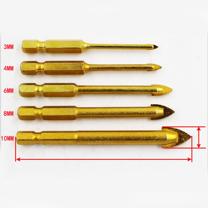 5 pièces/ensemble 3-10MM en acier allié ensemble de forage pour carreaux de verre en céramique miroir porcelaine marbre matériel accessoires