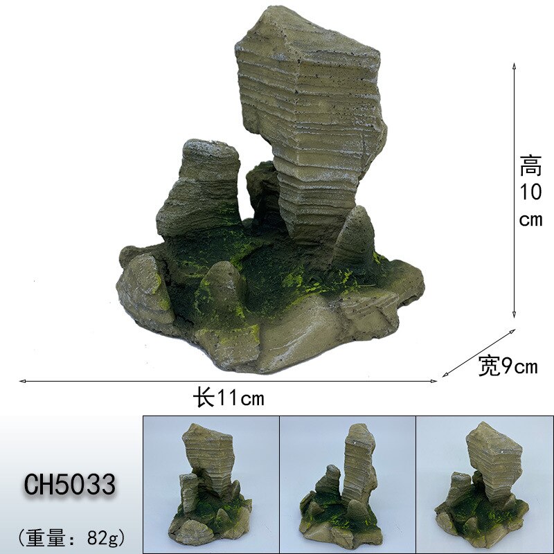 Rocas decorativas artificiales para acuario, paisajismo del tanque de peces, accesorios para acuascape, cueva de reptiles, camarones, ornamento de cueva escondite de piedra: 2