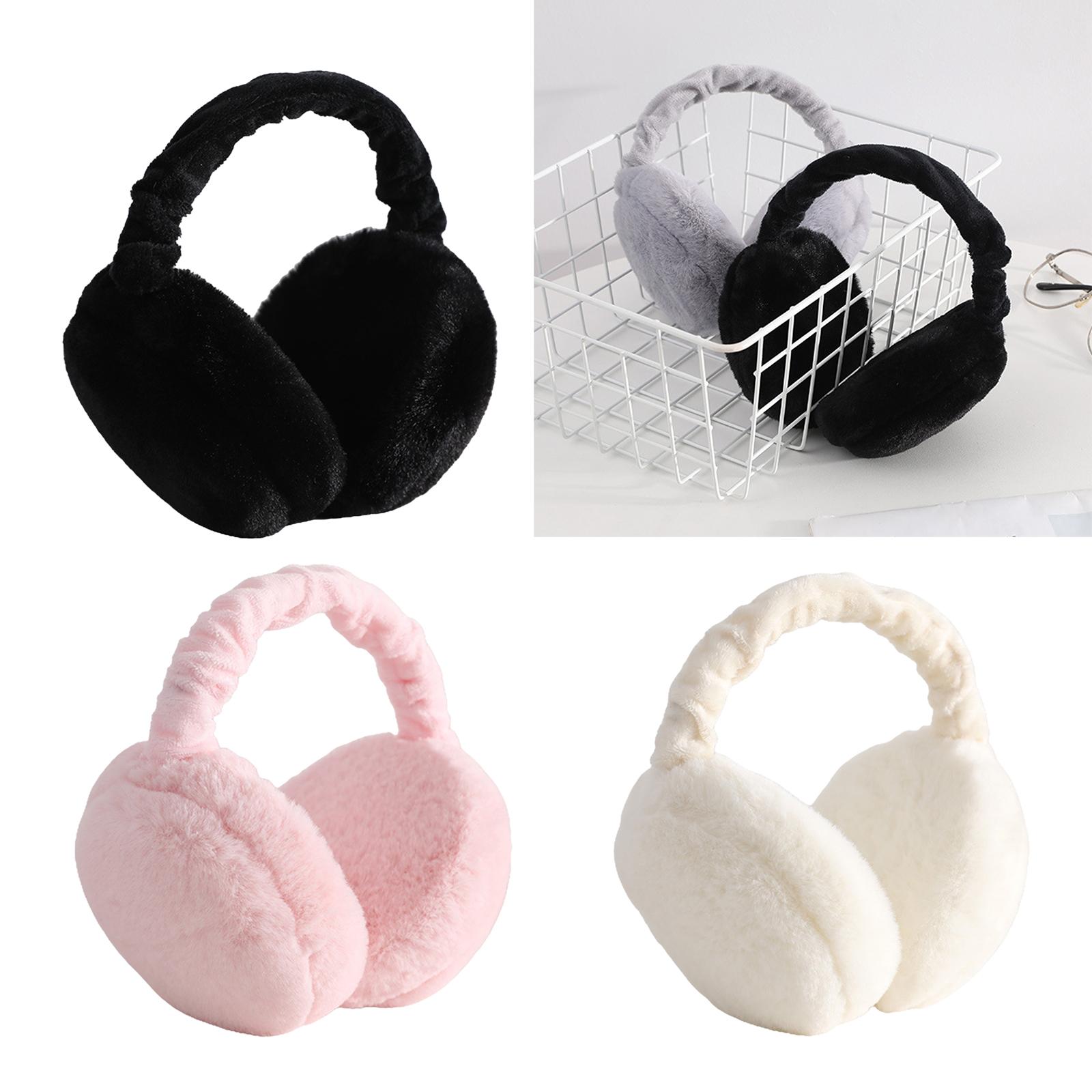 Winter Warm Earmuffs Cute Plush Fur Headphones Unisex Ear Warmer Solid Color Girls Headband Ear Muff Ear Cover