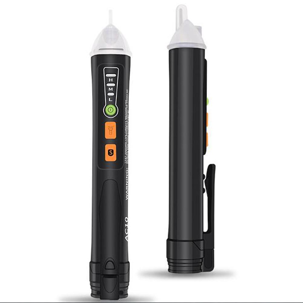 Intelligent berøringsfri spændingstester multifunktionel el-testpen med led lommelygte summer alarm til elektriker