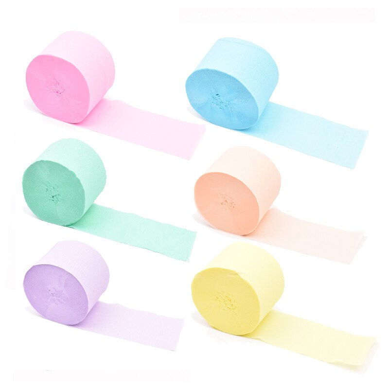 Banderoles en crêpe Pastel de 25M, rouleau de papier de fond licorne arc-en-ciel Pastel, fête d&#39;anniversaire, Baby Shower, baptême et mariage
