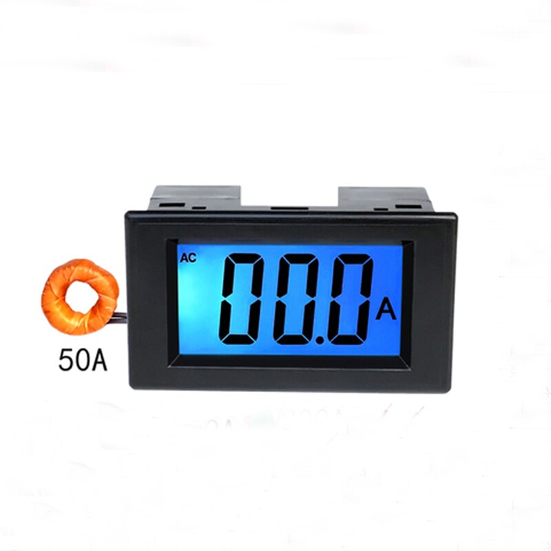 AC Digital Ammeter Amperemeter Amp 0-50A 100A 200A 250A Testing Meter Blue Backlight LCD Panel Display Meters