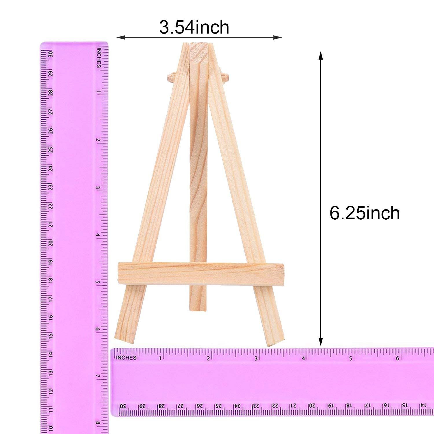 24 Pack Mini Wood Display Easel Wood Easels Set For Paintings Craft Small Acrylics Oil Projects