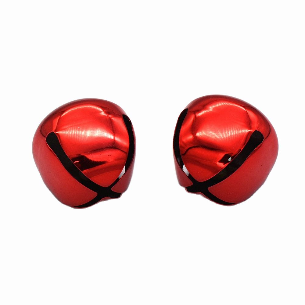 38Mm Rode Jingle Bell Charms Kerst Bell Duurzaam Jingle Cross Bells Decoratie Ornamenten Hanger Bells Met Lint Diy Craft