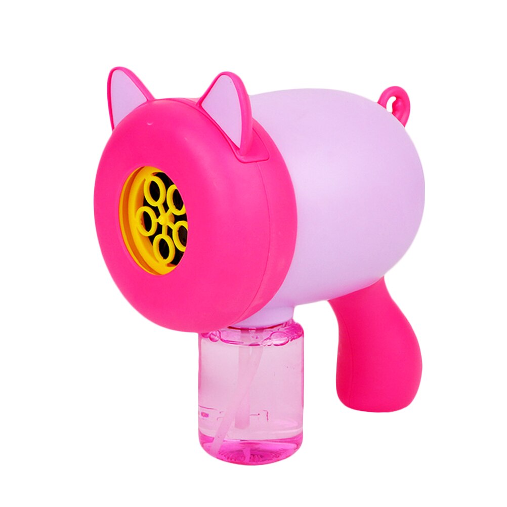 Automatisk bubbelmaskin katt öron bubbla maker leksak rolig bubbelblåsare blåser bubblor leksak för barn barn flickor fest: Rosa