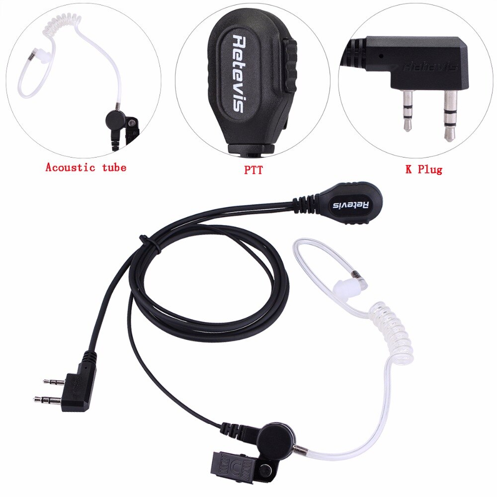 RETEVIS RE-2322 Air Acoustic Tube Earpiece PTT Mic Walkie Talkie Headset For TYT MD-380 MD380 MD 380 Retevis RT3 RT3S J9110A