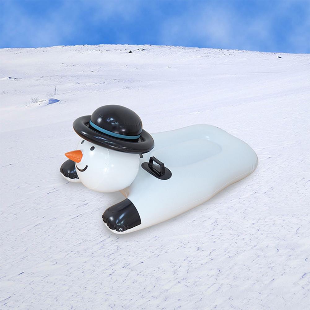 Addensare tubo da neve resistenza allo strappo slitta da neve gonfiabile PVC bella forma di pupazzo di neve tubo da neve gonfiabile con manico per sci санки