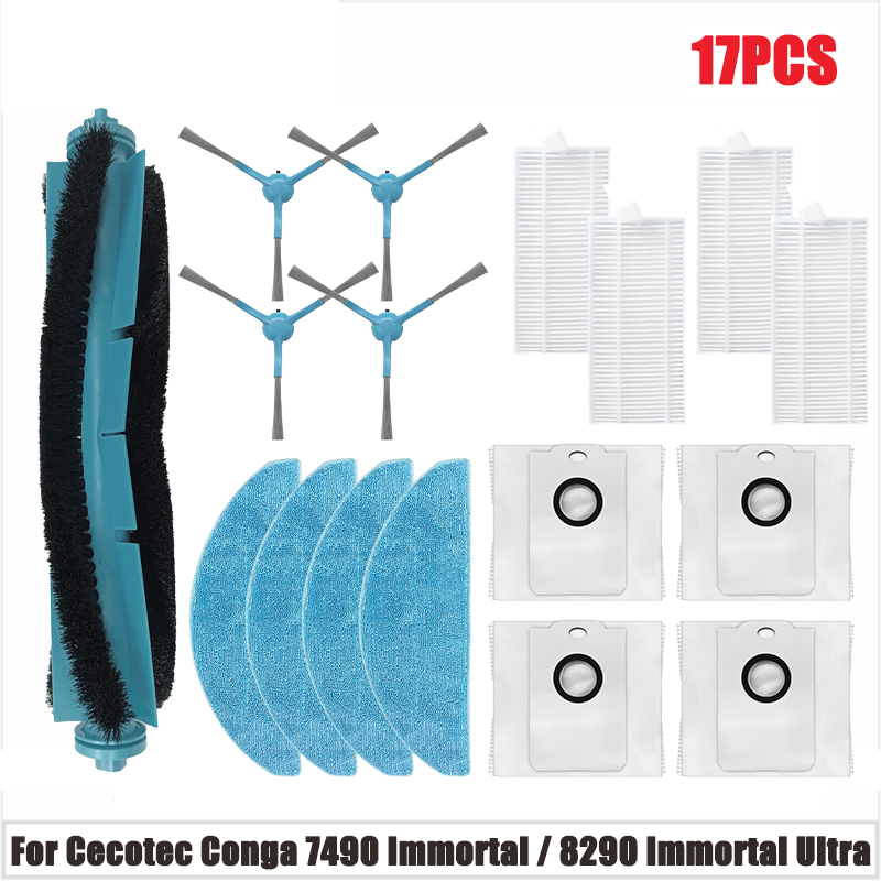 per Cecotec conga 7490 immortale / 8290 immortale / Kabum accorto 900 Aspirapolvere Pezzi di ricambio Spazzola Mocio Filtro Parte Accessori