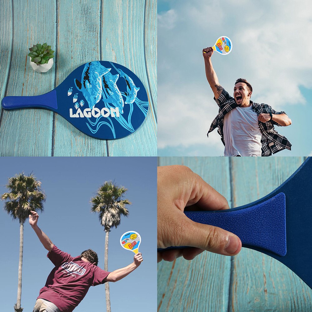 Raqueta de bádminton para playa, juego de raqueta de siete capas de madera de álamo de , creativa, estilo aleatorio, 2 unidades