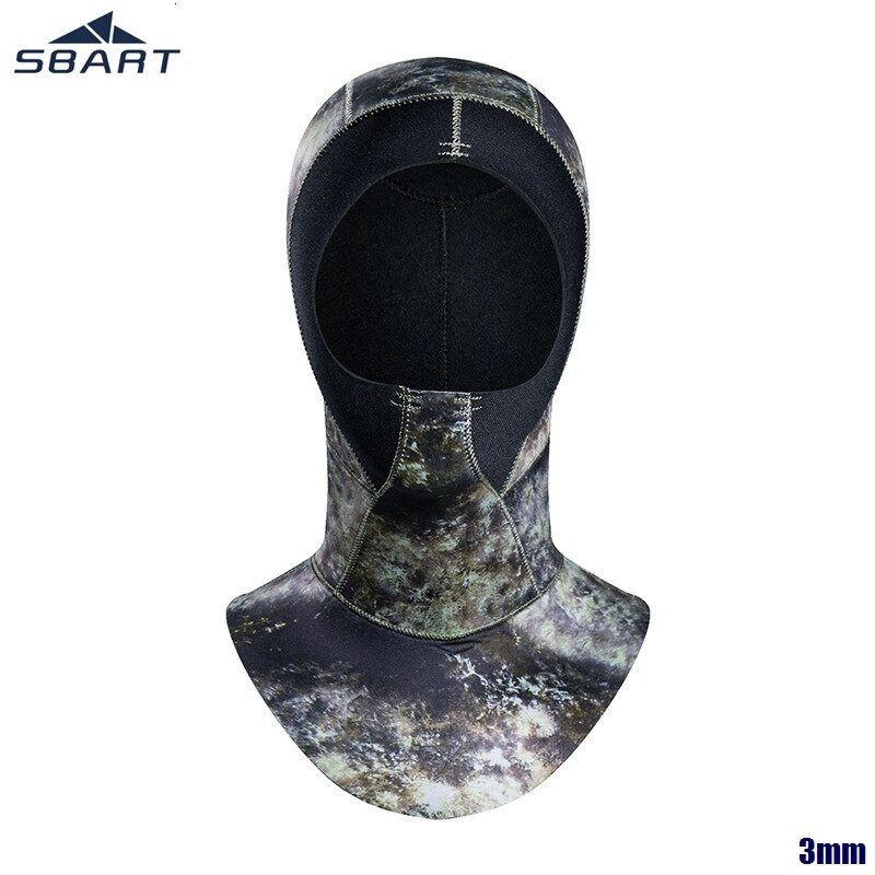 SBART 3mm Neoprene Men Women Scuba Diving Snorkeling Neck Hat Full Face Mask Waterproof Warm Spearfishing Swimming Hood Cap