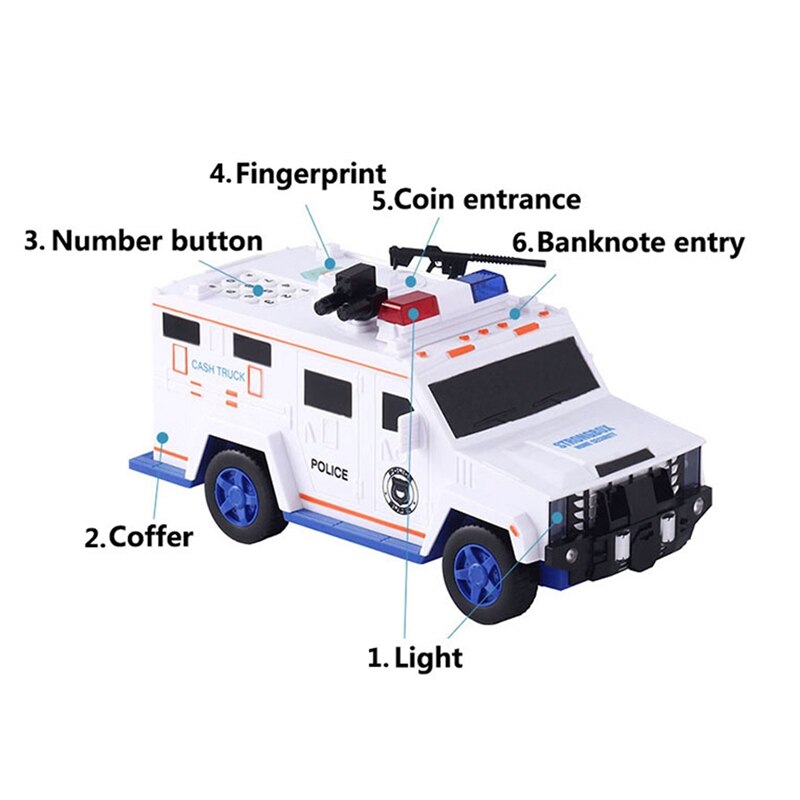 Vingerafdruk Wachtwoord Cash Truck Auto Spaarpot Papier Spaarpot Kinderen Grote Veilig Saving Coin Box