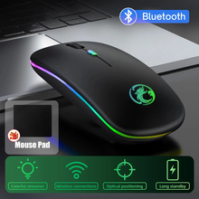 RGB Light Bluetooth Wireless Mouse Silent Rechargeable For Android PC Computer Macbook iPad Backlit Mice Laptop Accessories